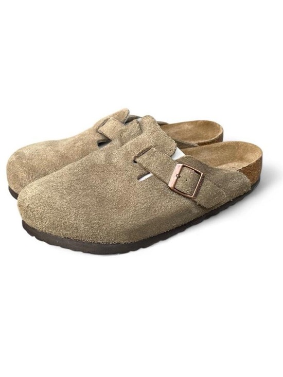 Birkenstock Shoes - Birkenstock Boston Soft Footbed Taupe Suede Clogs US Women's 8-8.5 EU 39 Regular